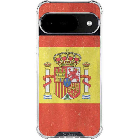 Spain Flag Distressed Google Pixel 10 Clear Case